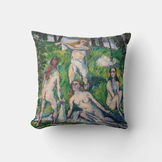 Paul Cezanne - Four Bathers Throw Pillow (Front)