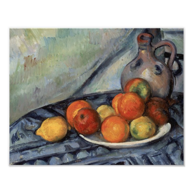 Paul Cezanne Fruit And A Jug On A Table Photo Print Zazzle