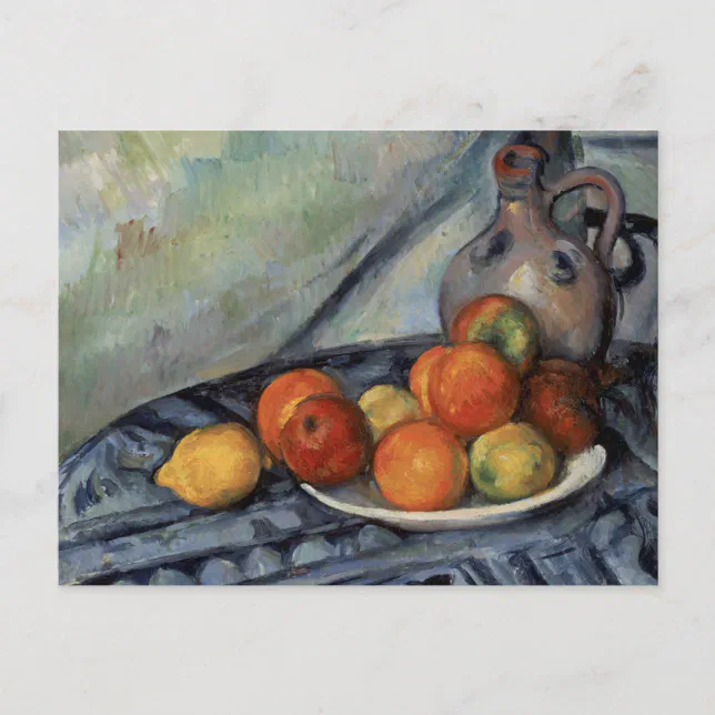 Paul Cezanne - Fruit and a Jug on a Table Postcard | Zazzle