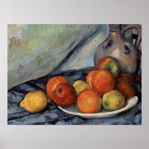 Paul Cezanne _ Fruit And A Jug On A Table Poster