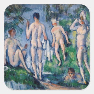 Paul Cezanne - Group of Bathers Square Sticker