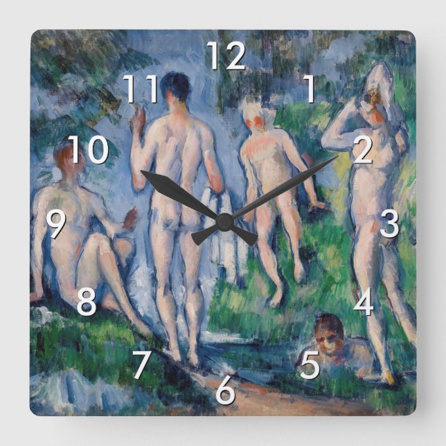 Paul Cezanne - Group of Bathers Square Wall Clock (Front)