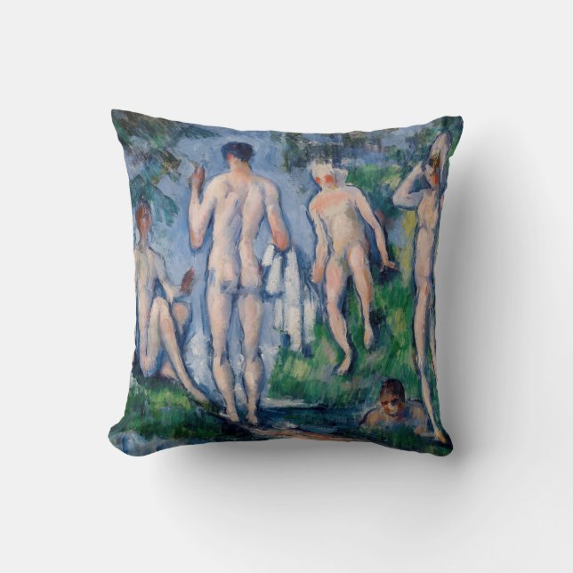 Paul Cezanne - Group of Bathers Throw Pillow (Front)
