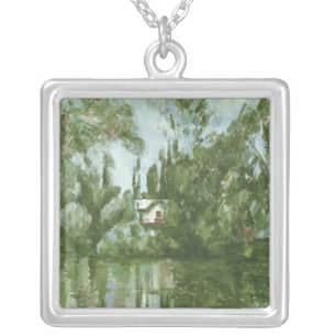 Paul Cezanne House on the Banks of the Marne, 18 Silver Plated Necklace
