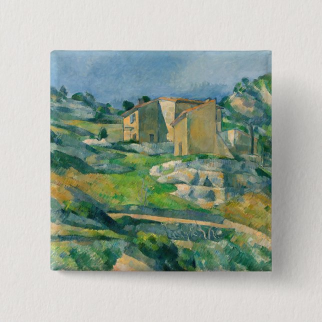 Paul Cezanne - Houses in Provence, Riaux Valley Button (Front)