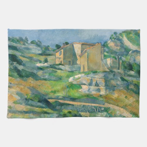 Paul Cezanne _ Houses in Provence Riaux Valley Kitchen Towel