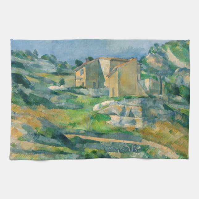 Paul Cezanne - Houses in Provence, Riaux Valley Kitchen Towel (Horizontal)