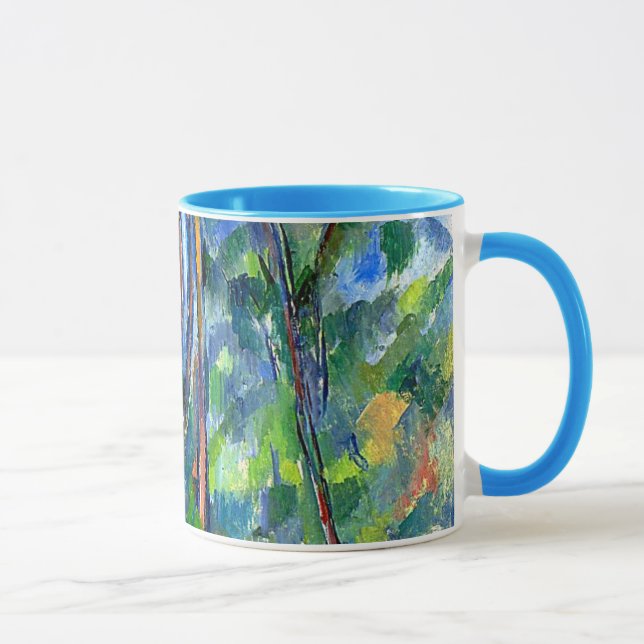 Paul Cezanne: In the Woods, painting by Cezanne Mug (Right)