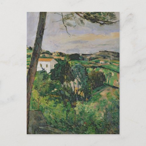 Paul Cezanne  Landscape with red roof or The pine Postcard