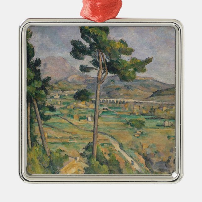 Paul Cezanne | Landscape with viaduct Metal Ornament (Front)