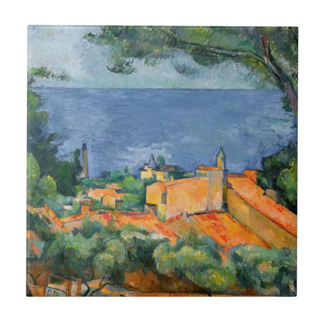Paul Cezanne - L'Estaque with Red Roofs Ceramic Tile (Front)