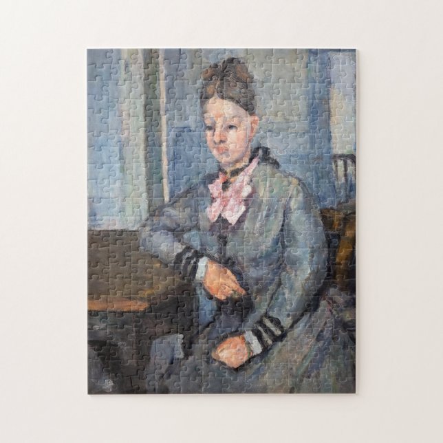 Paul Cezanne - Madame Cezanne Leaning on a Table Jigsaw Puzzle (Vertical)