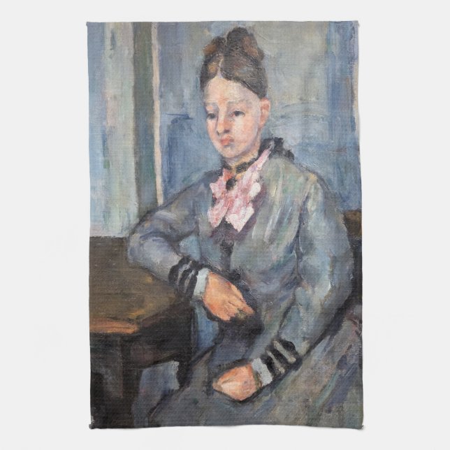 Paul Cezanne - Madame Cezanne Leaning on a Table Kitchen Towel (Vertical)