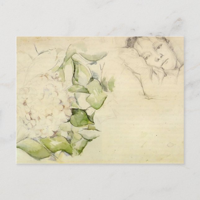 Paul Cezanne- Madame Cezanne with Hortensias Postcard (Front)
