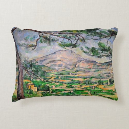 Paul Cezanne _ Mont Sainte_Victoire and Large Pine Accent Pillow