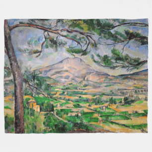 Paul Cezanne - Mont Sainte-Victoire and Large Pine Fleece Blanket