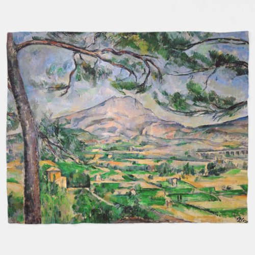 Paul Cezanne _ Mont Sainte_Victoire and Large Pine Fleece Blanket