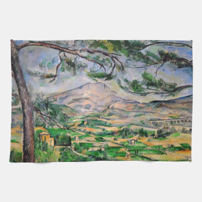 Paul Cezanne - Mont Sainte-Victoire and Large Pine Kitchen Towel (Horizontal)