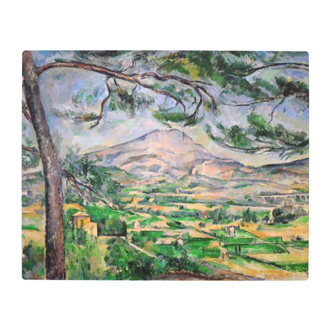 Paul Cezanne - Mont Sainte-Victoire and Large Pine Metal Print (Front)
