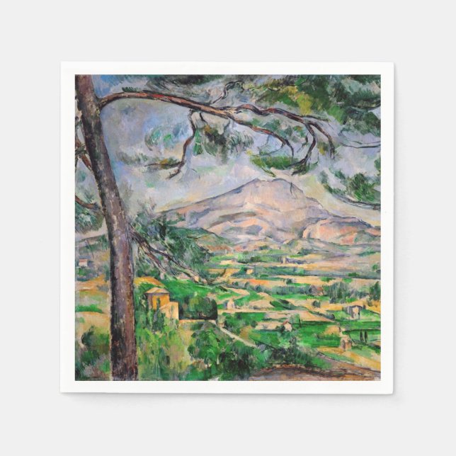 Paul Cezanne - Mont Sainte-Victoire and Large Pine Napkins (Front)