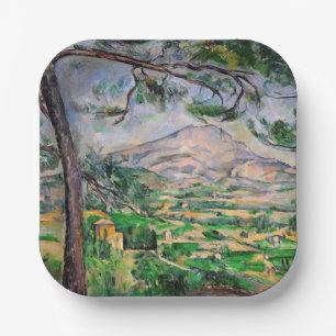 Paul Cezanne - Mont Sainte-Victoire and Large Pine Paper Plates