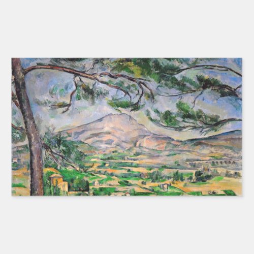 Paul Cezanne _ Mont Sainte_Victoire and Large Pine Rectangular Sticker
