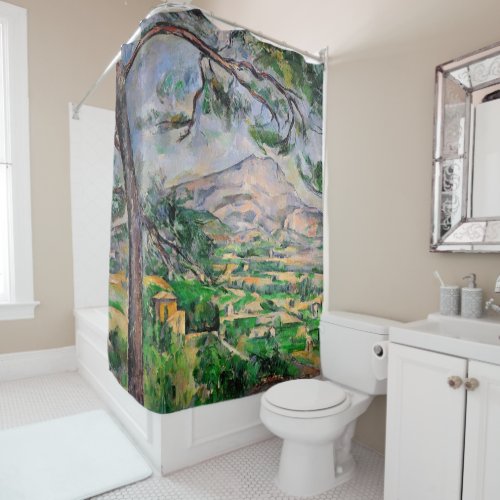 Paul Cezanne _ Mont Sainte_Victoire and Large Pine Shower Curtain