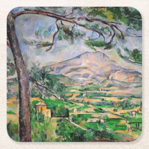 Paul Cezanne _ Mont Sainte_Victoire and Large Pine Square Paper Coaster