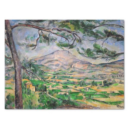 Paul Cezanne _ Mont Sainte_Victoire and Large Pine Tissue Paper