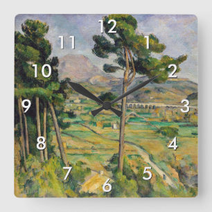 Paul Cezanne - Mont Sainte-Victoire and Viaduct Square Wall Clock