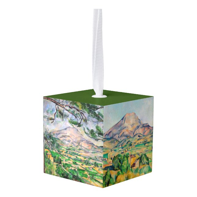 Paul Cezanne  - Mont Sainte-Victoire Selection Cube Ornament (Back Angled)