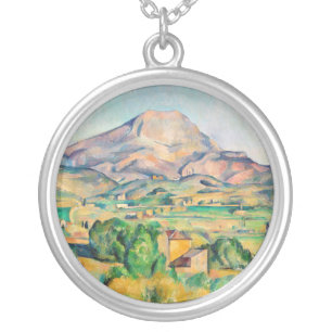 Paul Cezanne - Mont Sainte-Victoire Silver Plated Necklace