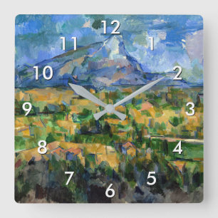 Paul Cezanne - Mont Sainte-Victoire Square Wall Clock