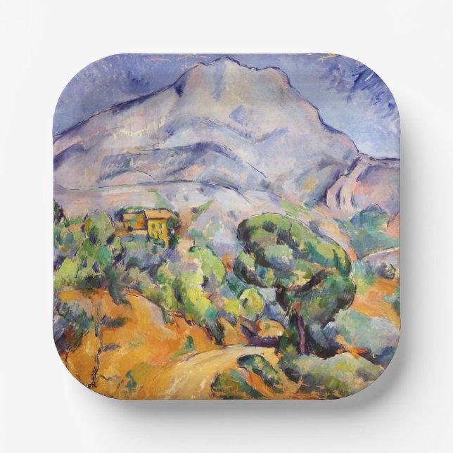 Paul Cezanne - Mont Sainte-Victoire, Tholonet Road Paper Plates (Front)