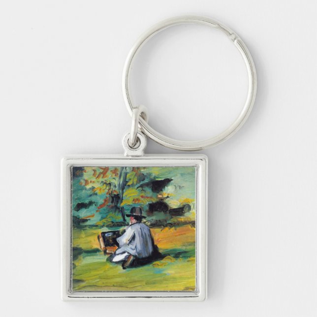 Paul Cezanne - Painter at Work Keychain (Front)