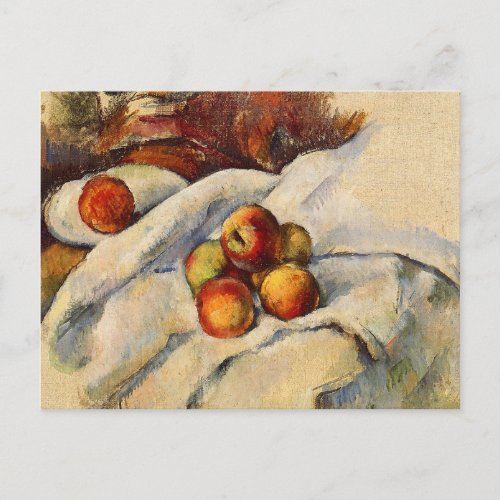 Paul Cezanne painting Apples on a Sheet Postcard