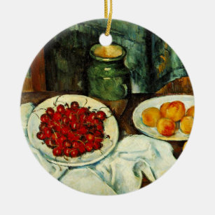 Paul Cezanne painting, Cherries, Ceramic Ornament