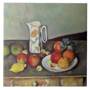 Paul Cezanne Paul Cezanne Still life with milk Tile