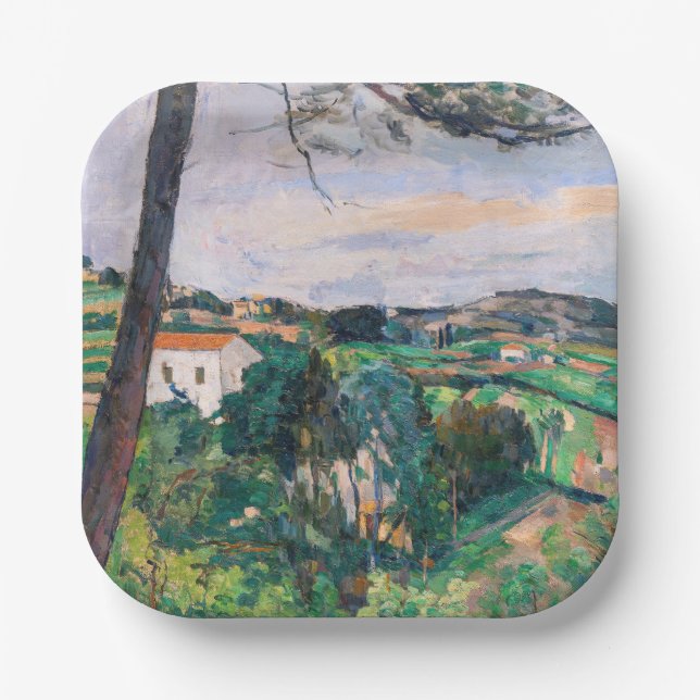 Paul Cezanne - Pine tree at Estaque Paper Plates (Front)