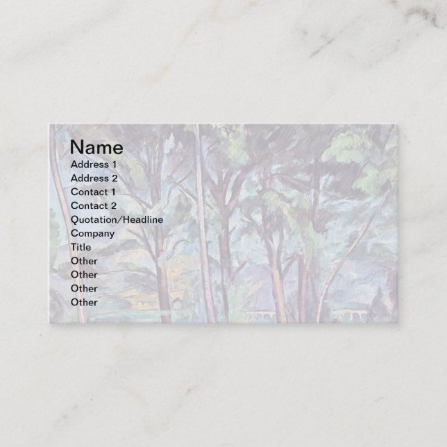 Paul Cezanne - Pines And Aqueduct Fine Art Business Card (Front)