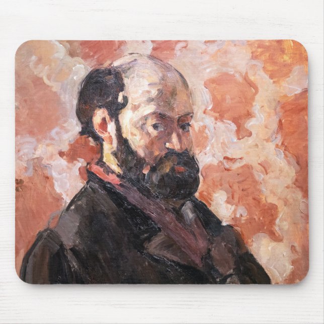 Paul Cezanne - Self-portrait with pink background Mouse Pad (Front)