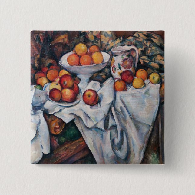 Paul Cezanne - Still Life, Apples and Oranges Button (Front)