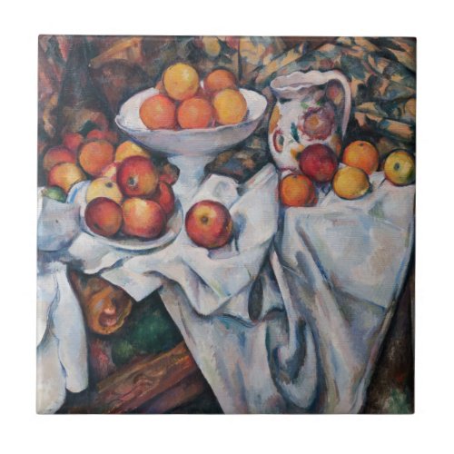 Paul Cezanne _ Still Life Apples and Oranges Ceramic Tile