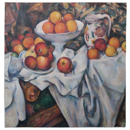 Paul Cezanne _ Still Life Apples and Oranges Cloth Napkin
