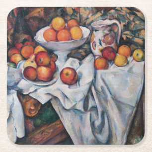 Paul Cezanne - Still Life, Apples and Oranges Square Paper Coaster