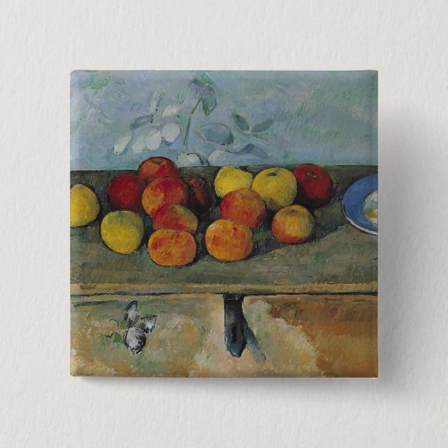 Paul Cezanne | Still life of apples and biscuits,  Pinback Button (Front)