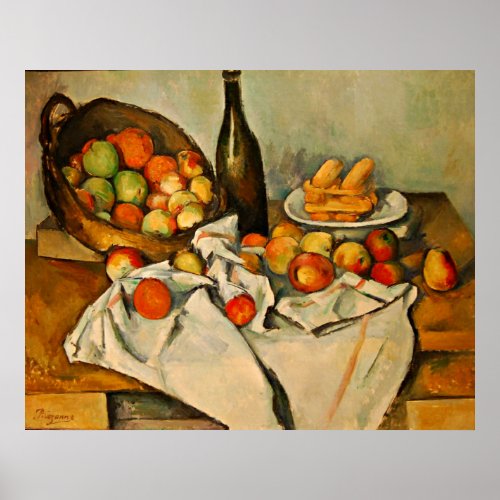 paul cezanne still life with a basket of apples poster