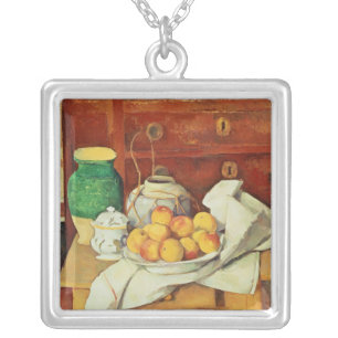 Paul Cezanne Still Life with a Chest of Drawers, Silver Plated Necklace
