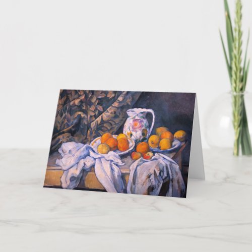 Paul Cezanne _ Still Life with a Curtain Card
