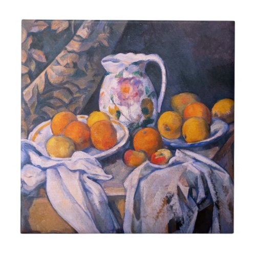 Paul Cezanne _ Still Life with a Curtain Ceramic Tile